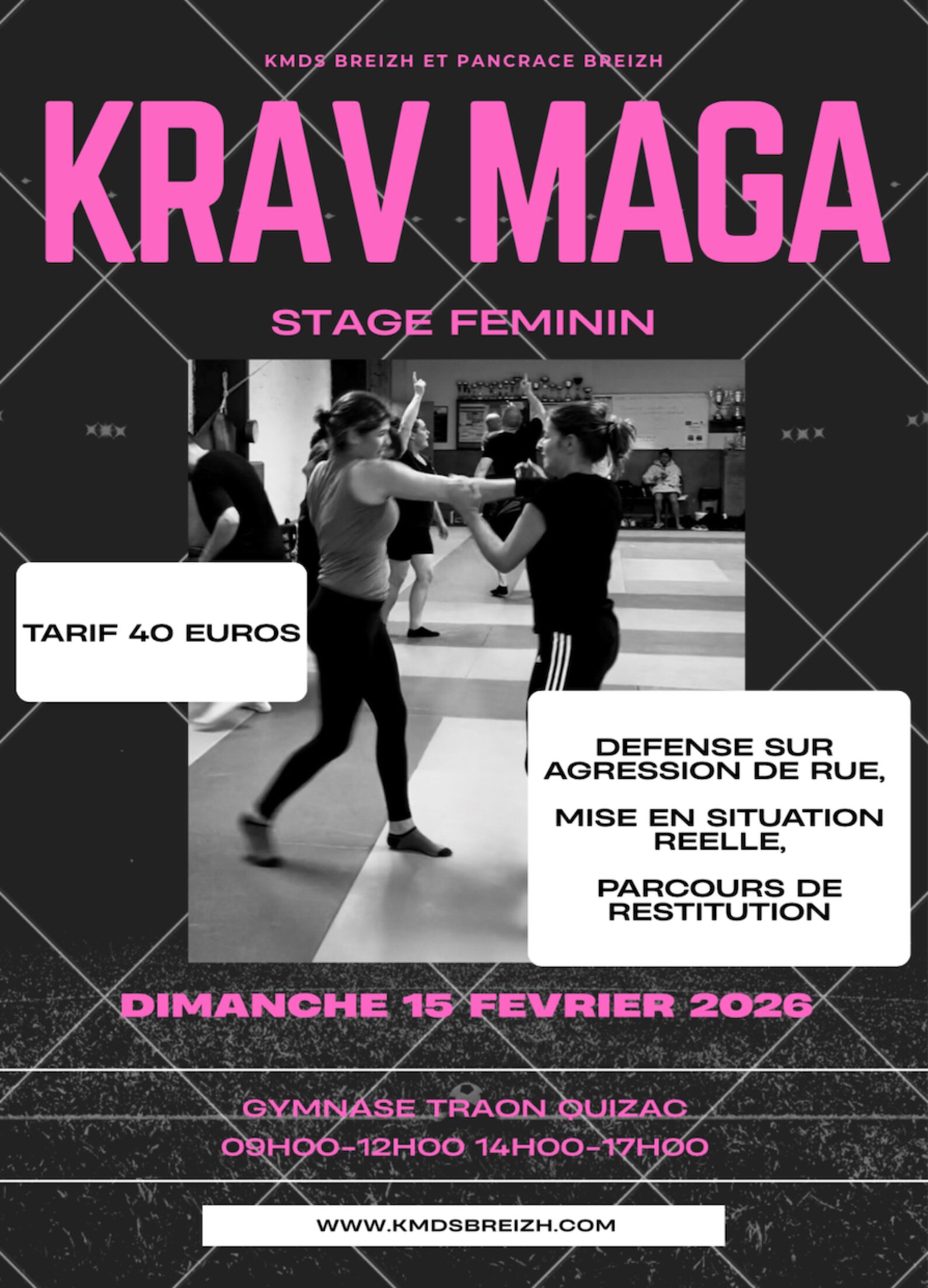 Stage self defense feminine dimanche 15 février 2026
